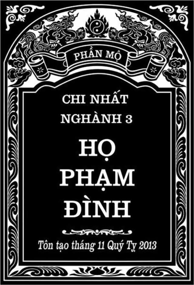 Mẫu bia mộ theo chi, ngành