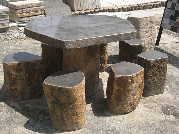Những bộ bàn ghế đá đẹp granite đơn giản cho không gian sân vườn