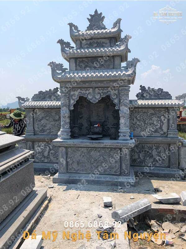 Hạng mục lăng thờ chung trong công trình lăng mô đá tại Quảng Bình
