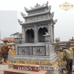 Mộ đá đôi 3 mái đá xanh đen Thanh Hoá tại Bắc Ninh S01C095167348