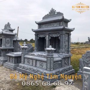 Mộ đôi hai mái đá xanh đen tuyệt đẹp tại Hà Nội S53B8DF79754B