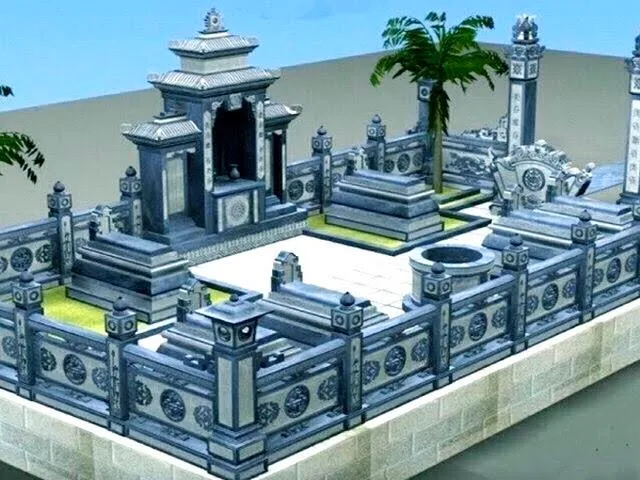 Mẫu thiết kế lăng mộ đá cho gia đình gia chủ trước khi thi công